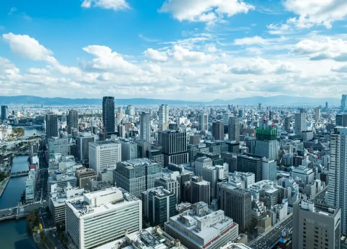 画像:都市部を上空から撮影した写真